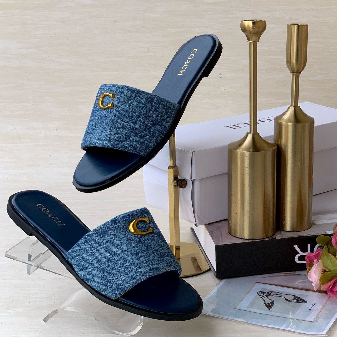 Coach-Inspired Slippers – Cozy Chic with a Touch of Luxury