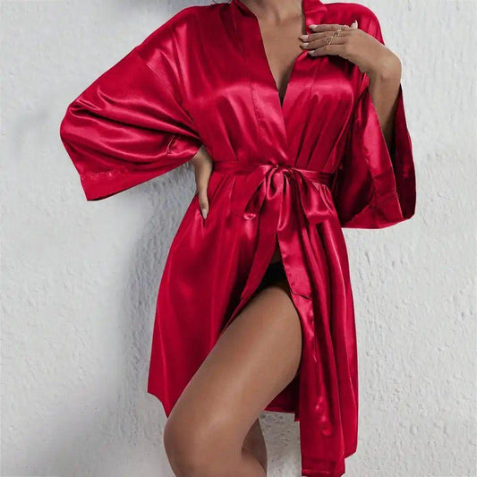 Wine Silk Jacket Sleepwear – Luxe Comfort & Timeless Elegance