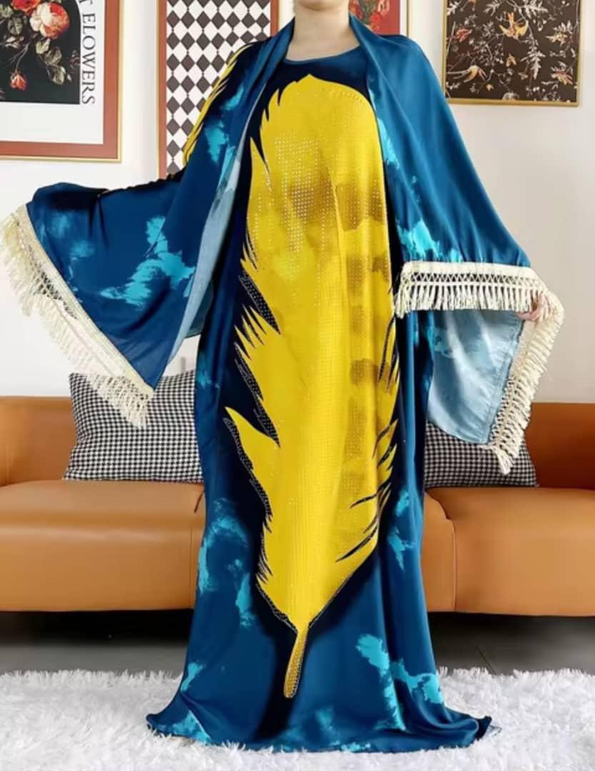 Stoned Adire Print Kaftan – Effortless Elegance with a Touch of Tradition