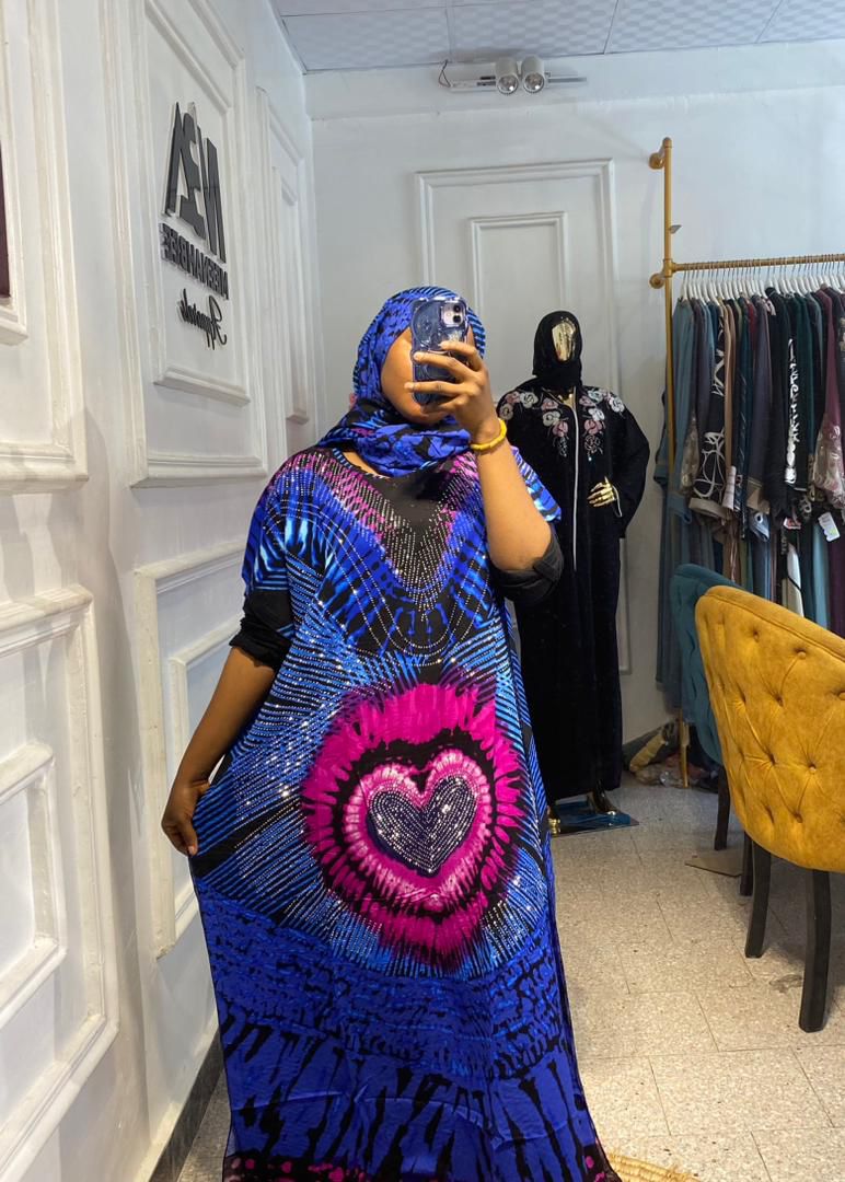 Stoned Adire Print Kaftan – Effortless Elegance with a Touch of Tradition