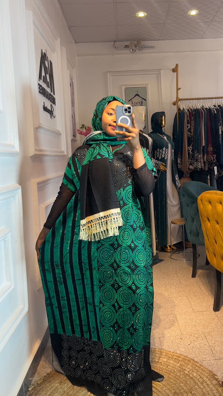 Stoned Adire Print Kaftan – Effortless Elegance with a Touch of Tradition