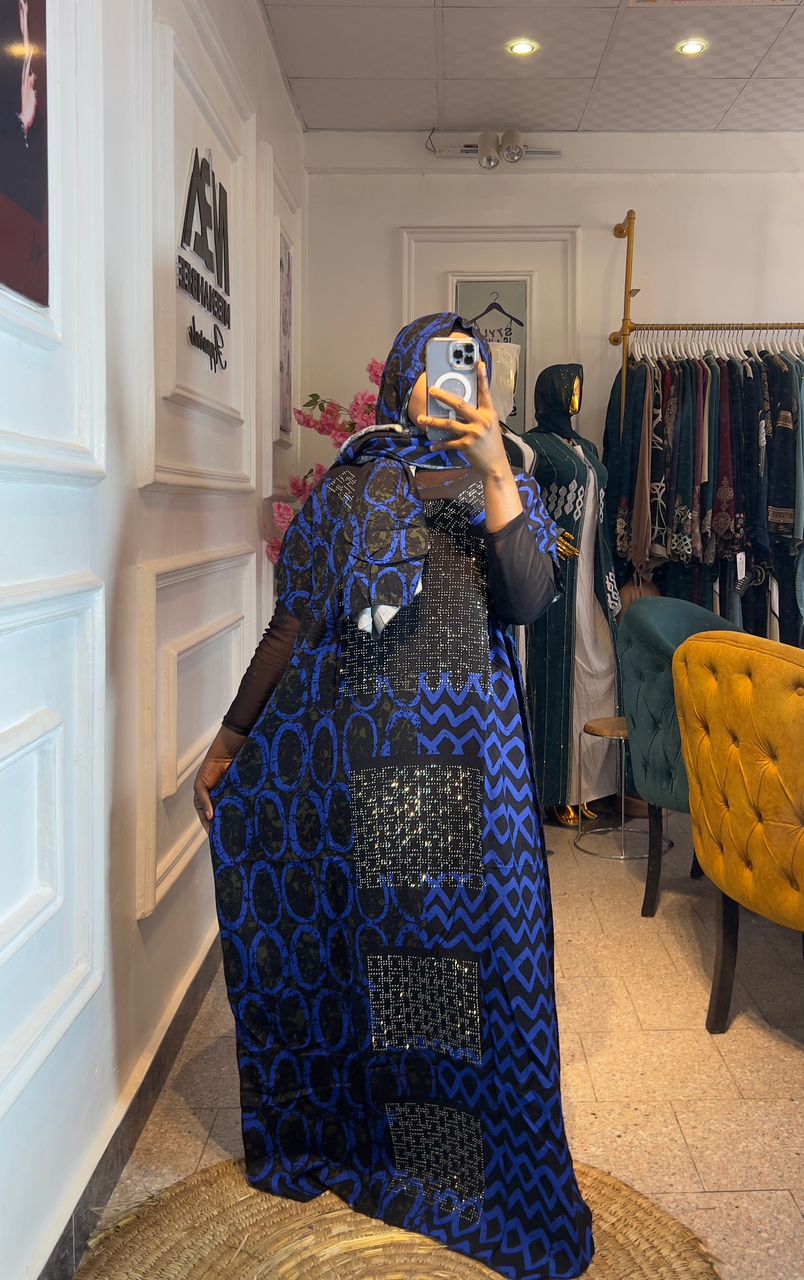 Stoned Adire Print Kaftan – Effortless Elegance with a Touch of Tradition