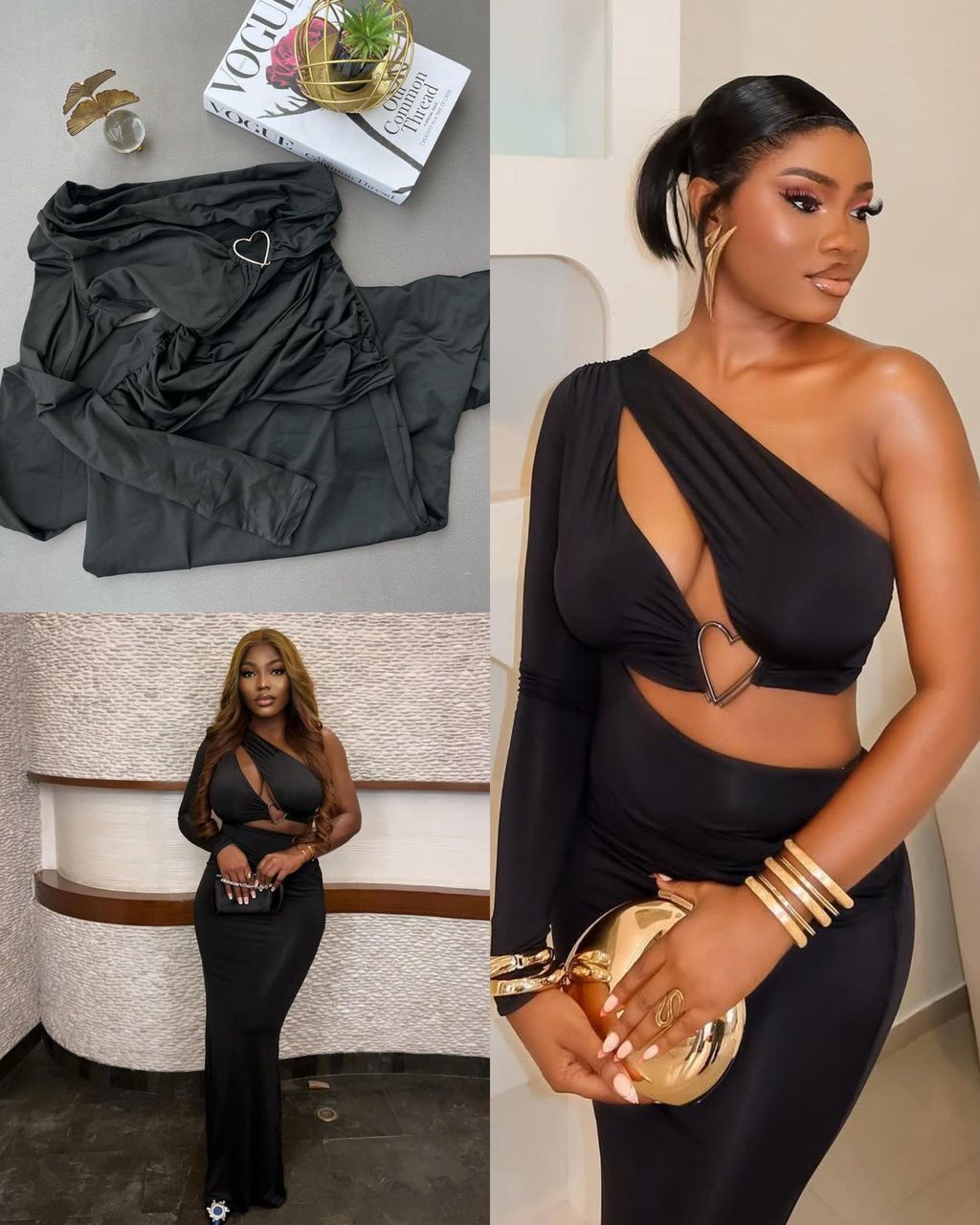 Lush Asymmetric Hollow Slit Dress – Bold, Elegant, and Effortlessly Chic
