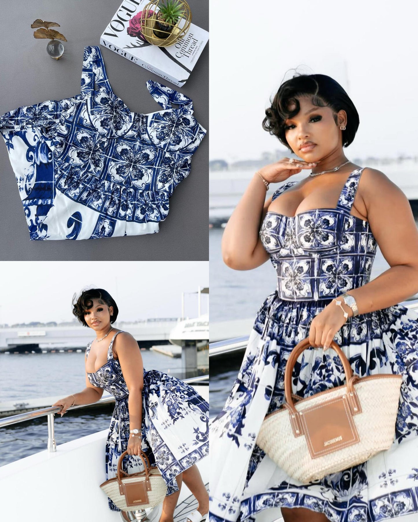 Luxury D&G Printed Pleated Dress – Timeless Elegance with a Bold Print