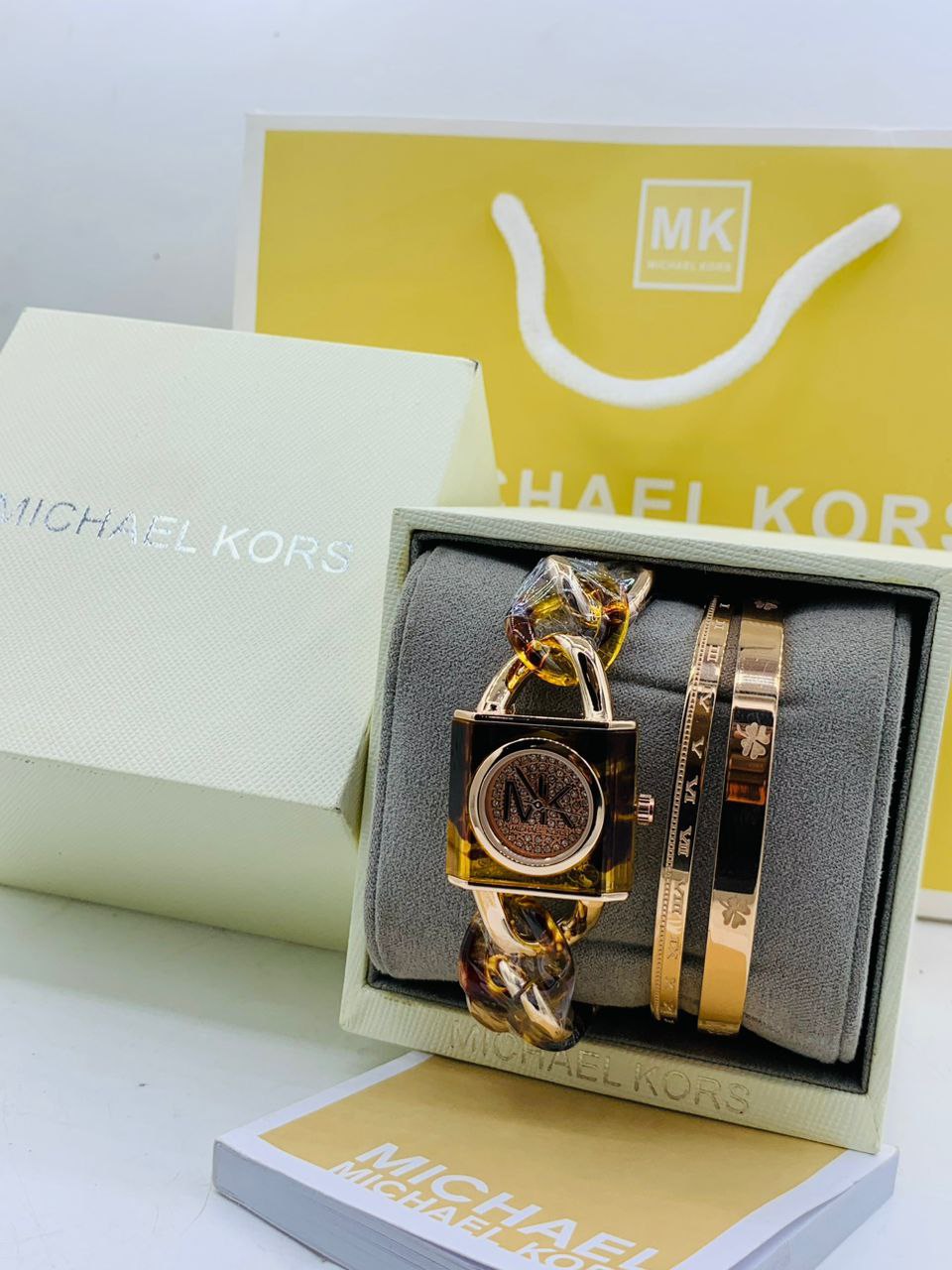 Michael kors women's watch and bracelets with box