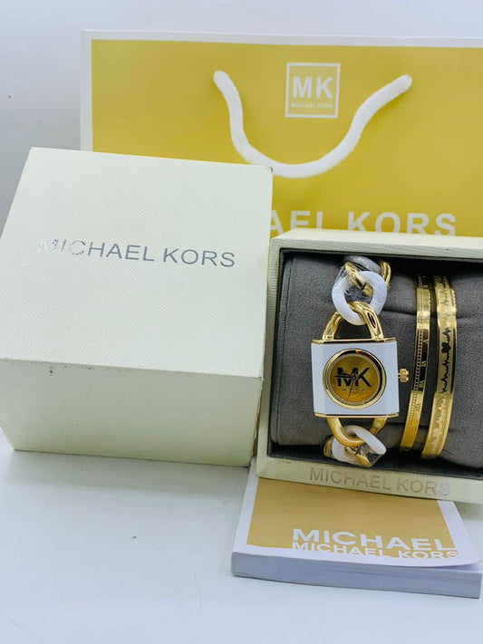 Michael kors women's watch and bracelets with box