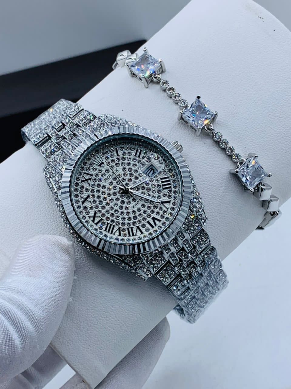 Rolex studed watch for women