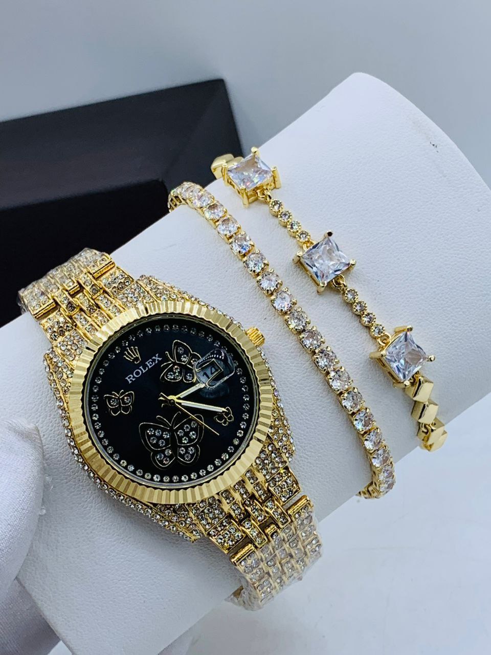 Rolex studed watch for women