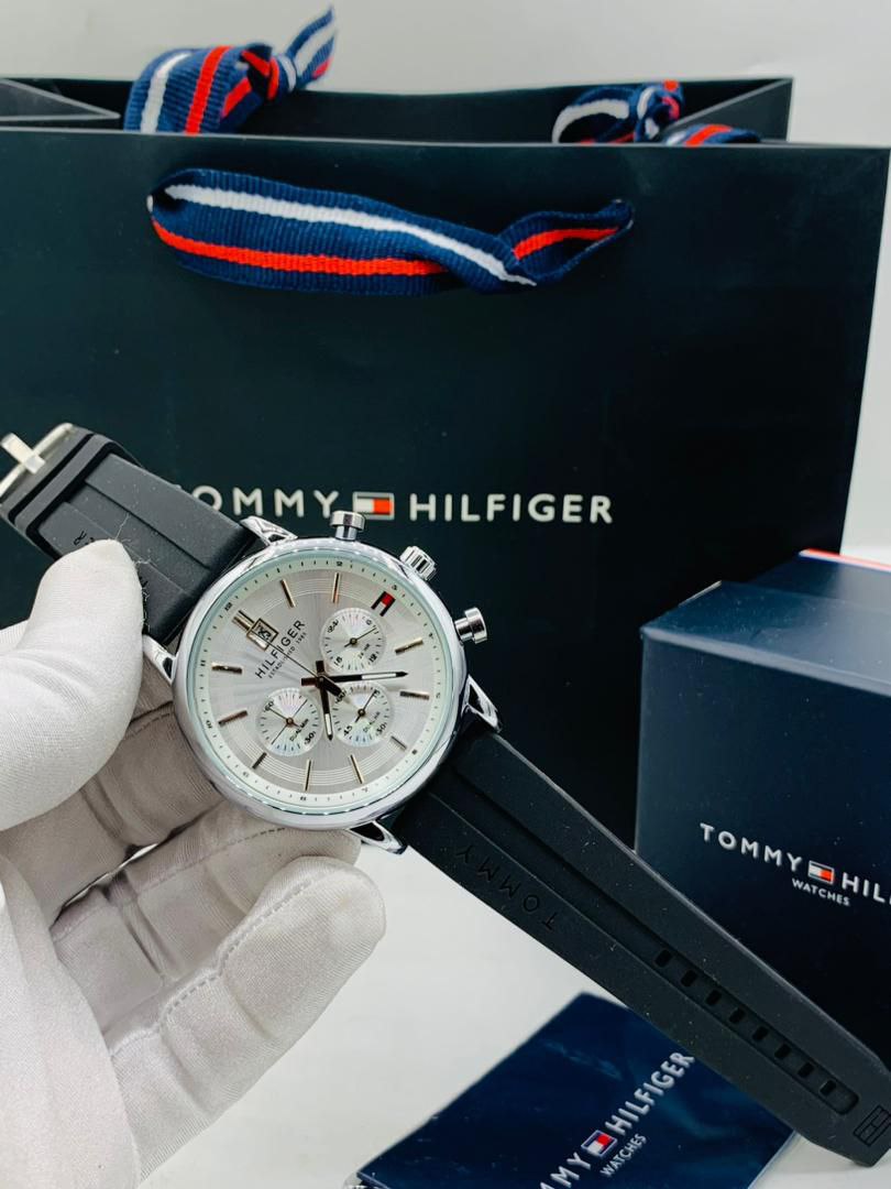 Tommy Hilfiger rubber watch with Branded Box and Bag