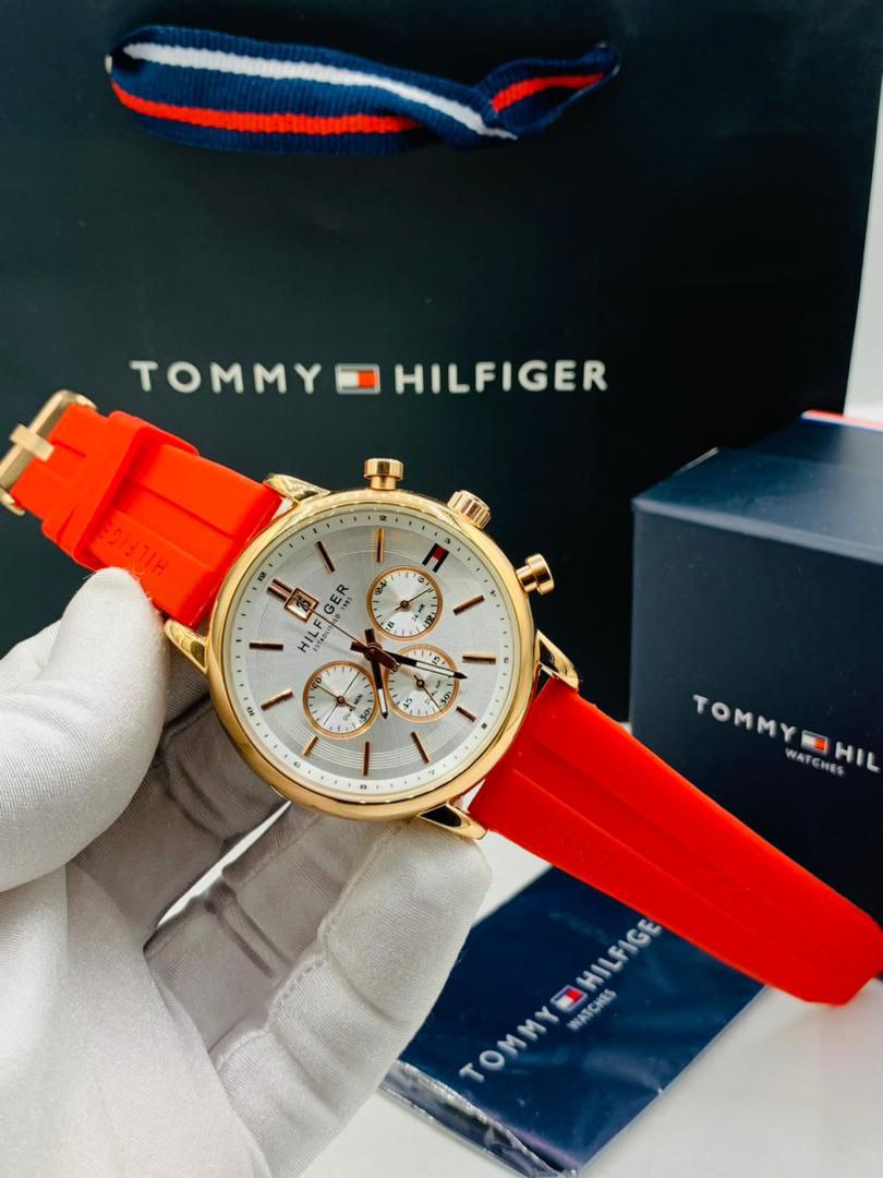 Tommy Hilfiger rubber watch with Branded Box and Bag