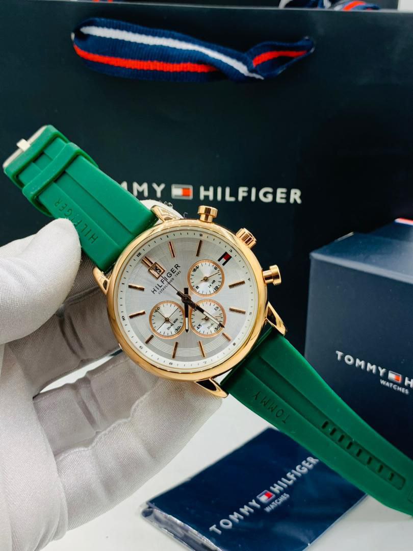 Tommy Hilfiger rubber watch with Branded Box and Bag