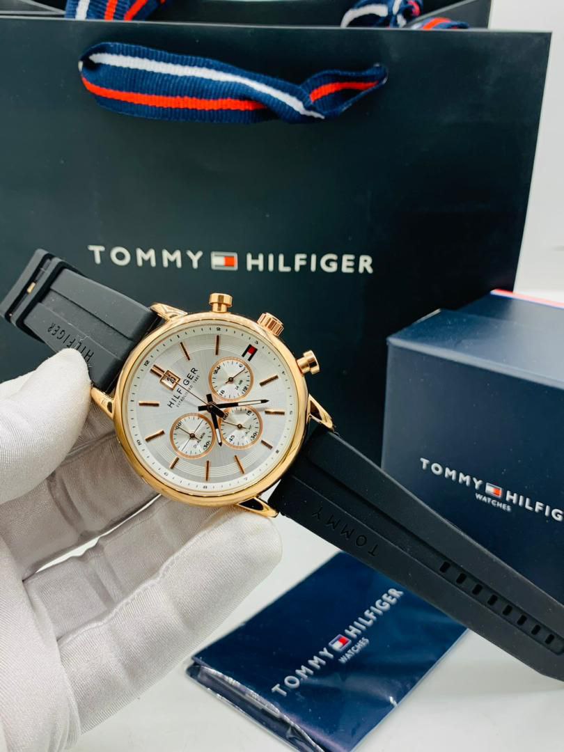 Tommy Hilfiger rubber watch with Branded Box and Bag