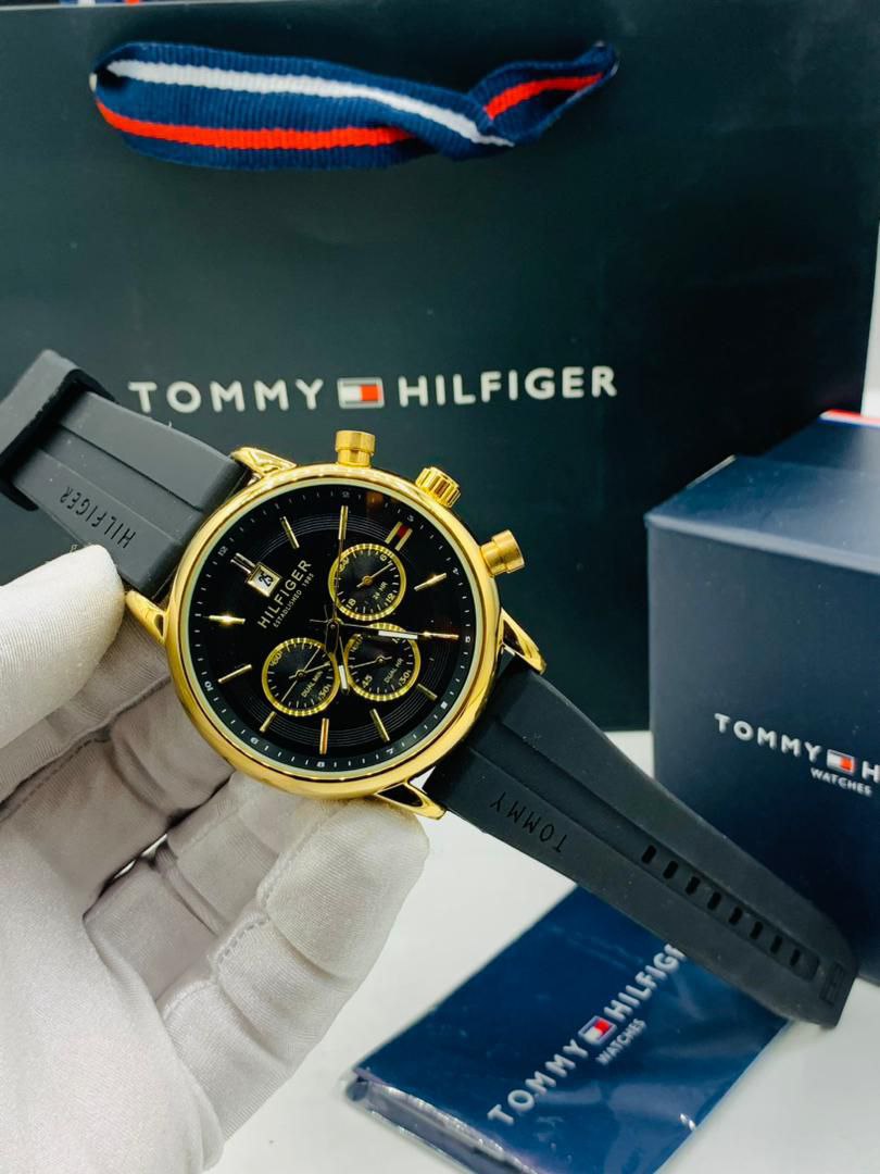 Tommy Hilfiger rubber watch with Branded Box and Bag