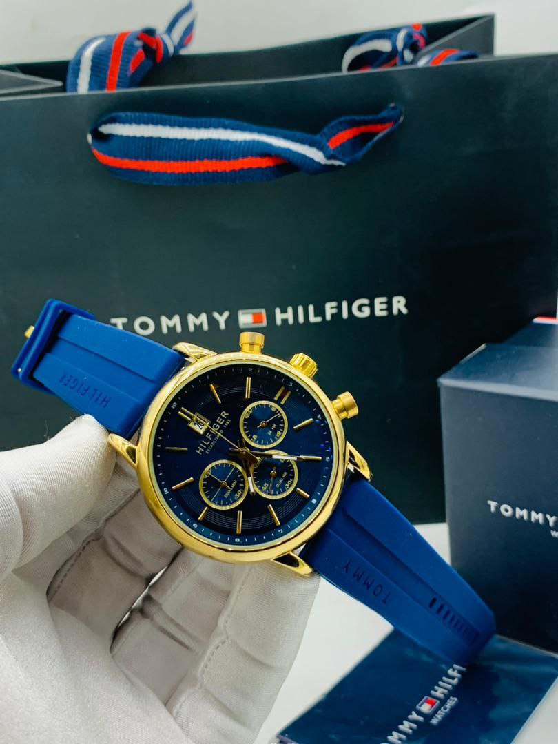 Tommy Hilfiger rubber watch with Branded Box and Bag