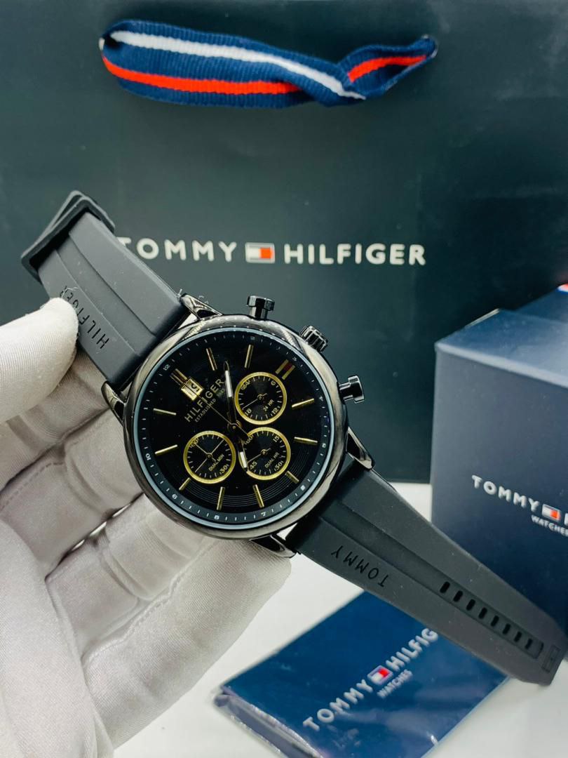 Tommy Hilfiger rubber watch with Branded Box and Bag