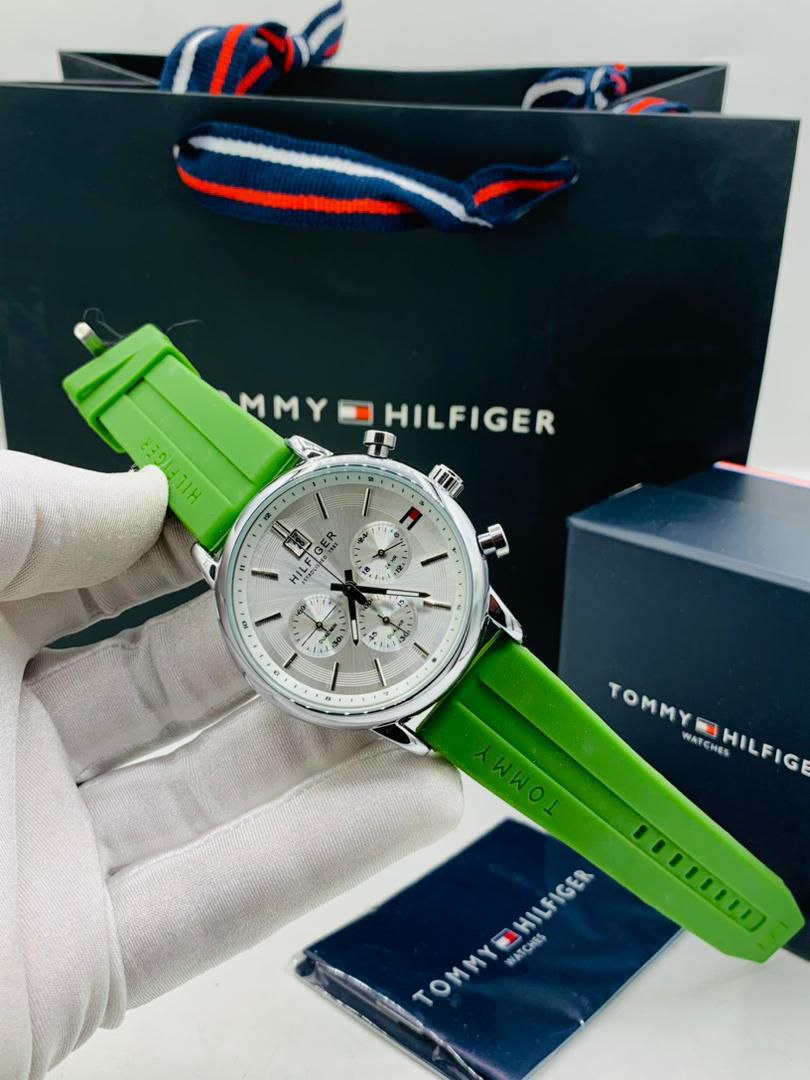 Tommy Hilfiger rubber watch with Branded Box and Bag