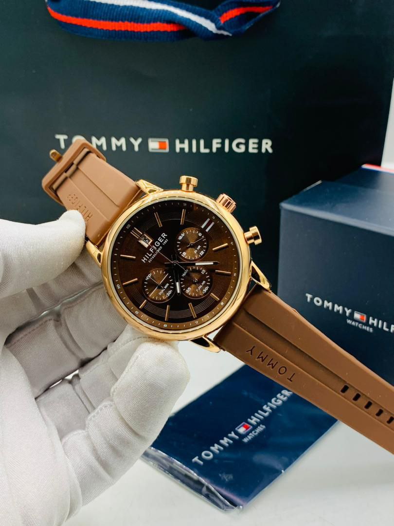 Tommy Hilfiger rubber watch with Branded Box and Bag