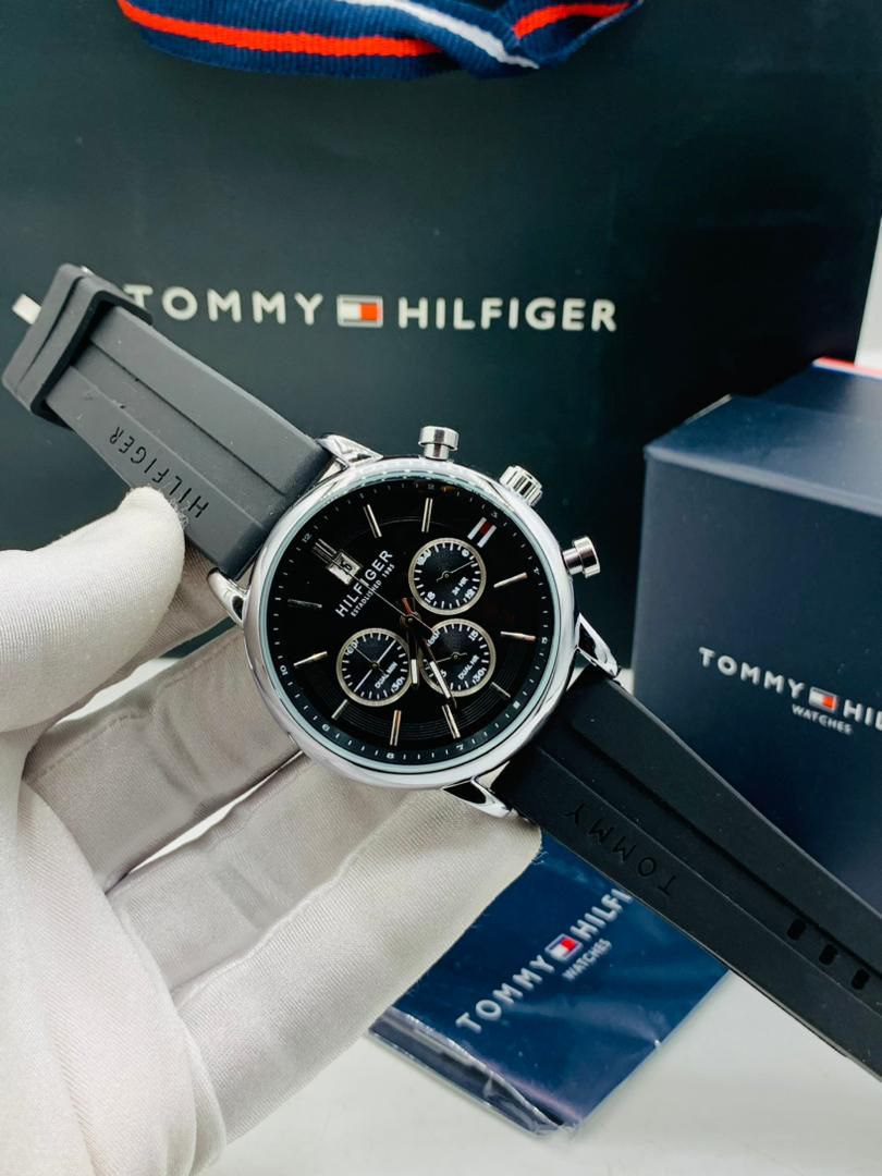 Tommy Hilfiger rubber watch with Branded Box and Bag