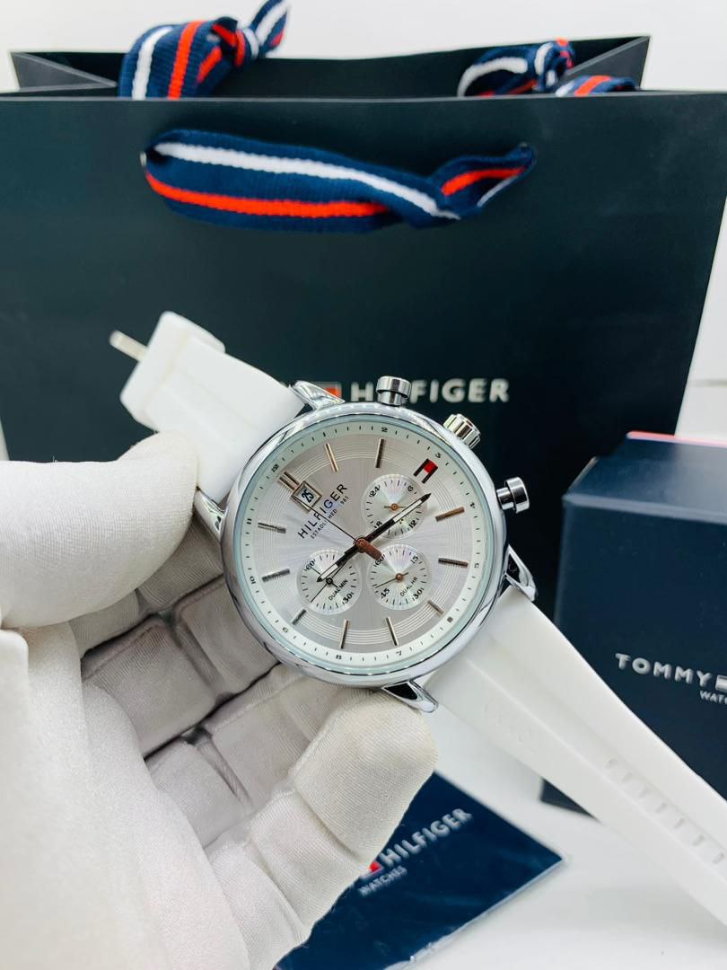 Tommy Hilfiger rubber watch with Branded Box and Bag