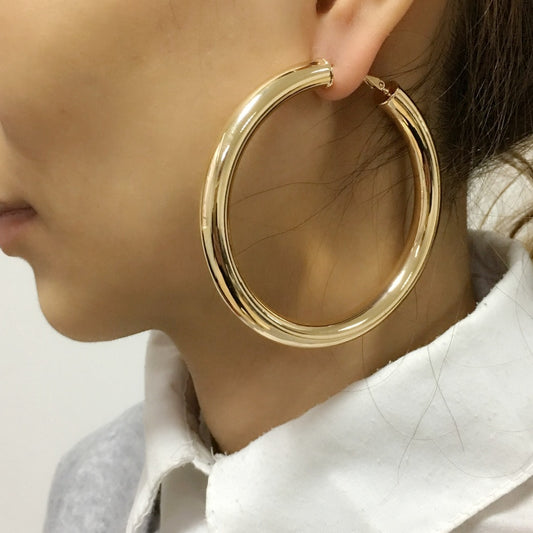 2020 Punk Fashion 70mm Diameter Wide Big Hoop Earrings